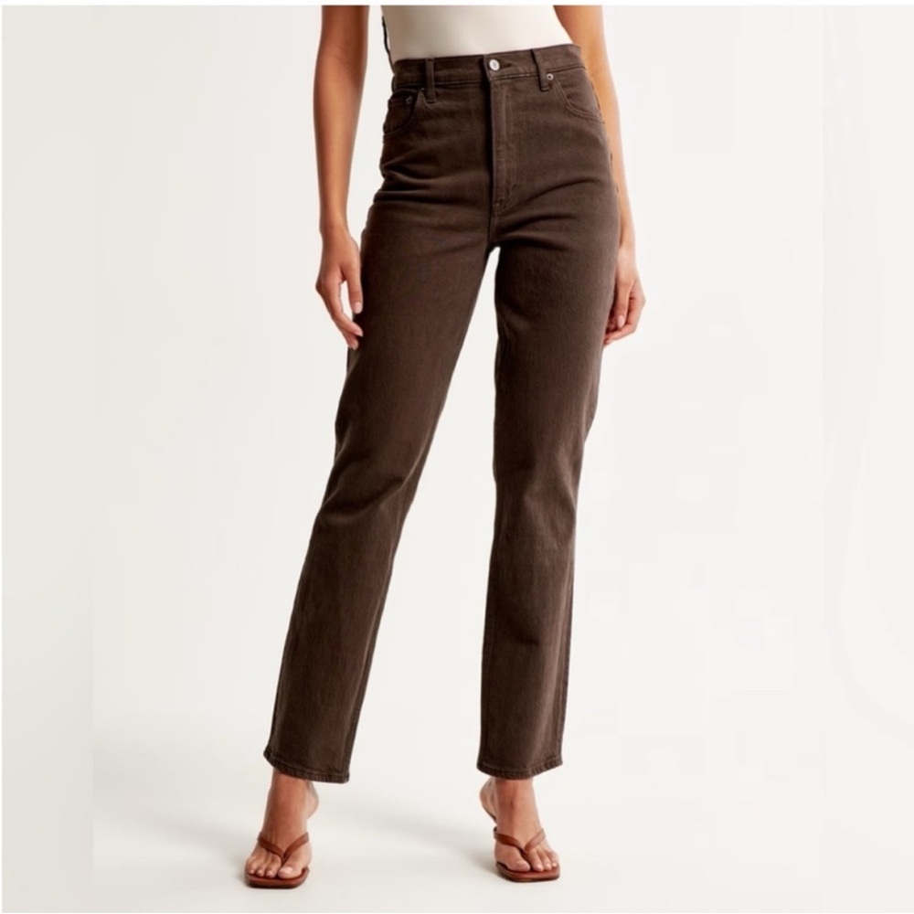 Abercrombie & Fitch Curve Love Ultra High Rise 90s Straight Jeans